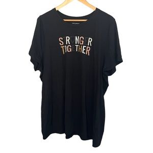 Lane Bryant Stronger Together Black Graphic Short Sleeve T-Shirt 22/24